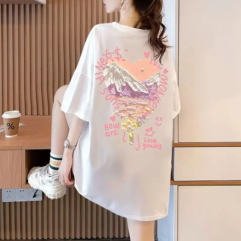 Summer Outfit Female Top Graphic Women's T-shirt One Pieces Yk2 Korean 90s Vintage Clothing Japanese Fashion Aesthetic Clothes